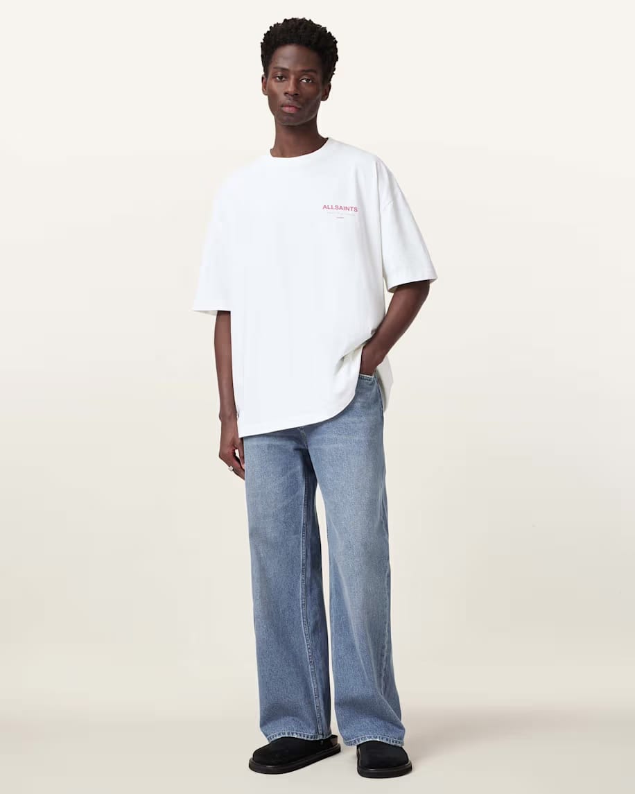 אולסיינטס - אוברסייז שרוול קצר M071PB  Ashen Whife/Pink