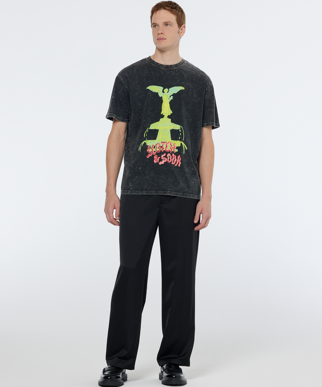 סקוץ' אנד סודה - חולצה טי שרוול קצר בצבע אפור 179952 001 SP25