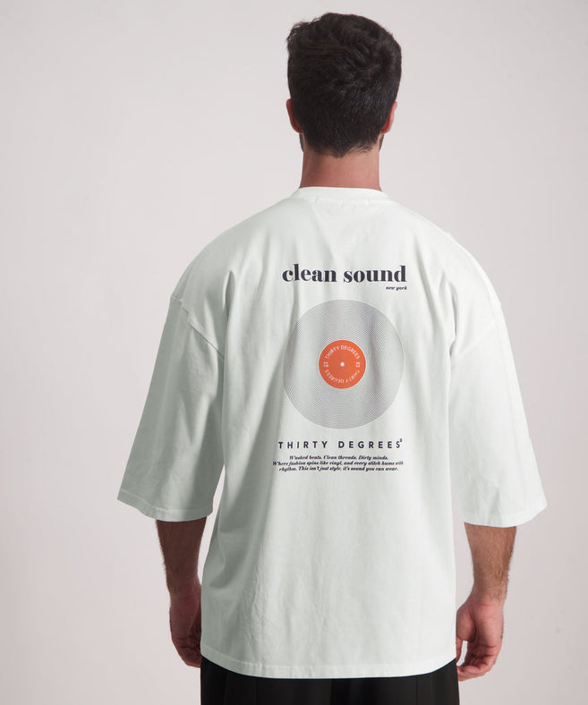 THIRTY DEGREES - 30FW26-22  3/4 טי אוברסייז Clean Soun Tee New