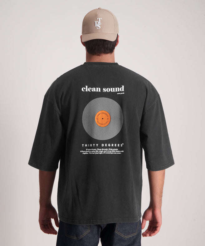 THIRTY DEGREES - 30FW26-22  3/4 טי אוברסייז Clean Soun Tee New