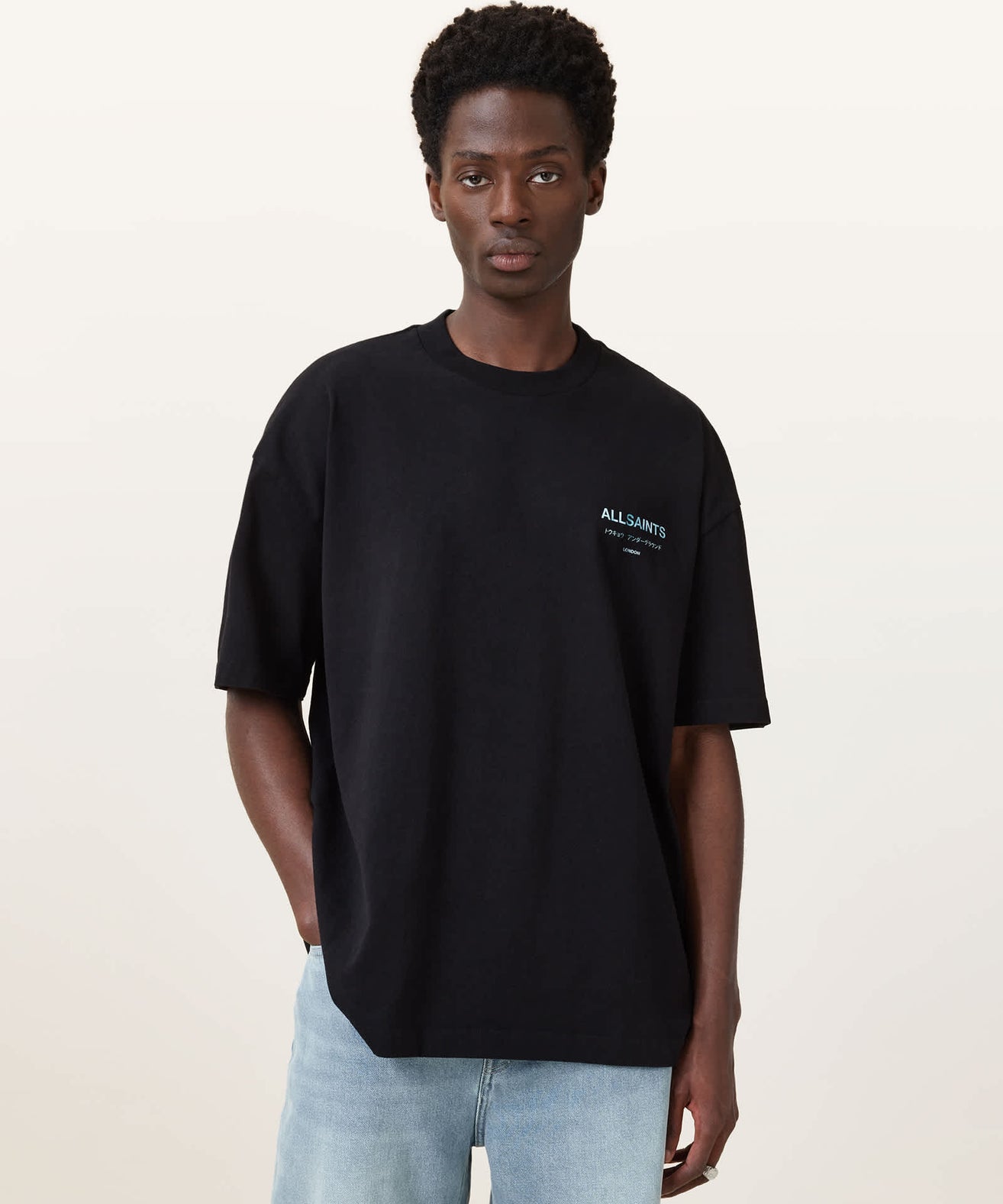 אולסיינטס - אוברסייז שרוול קצר M071PC Jet Black/Blue