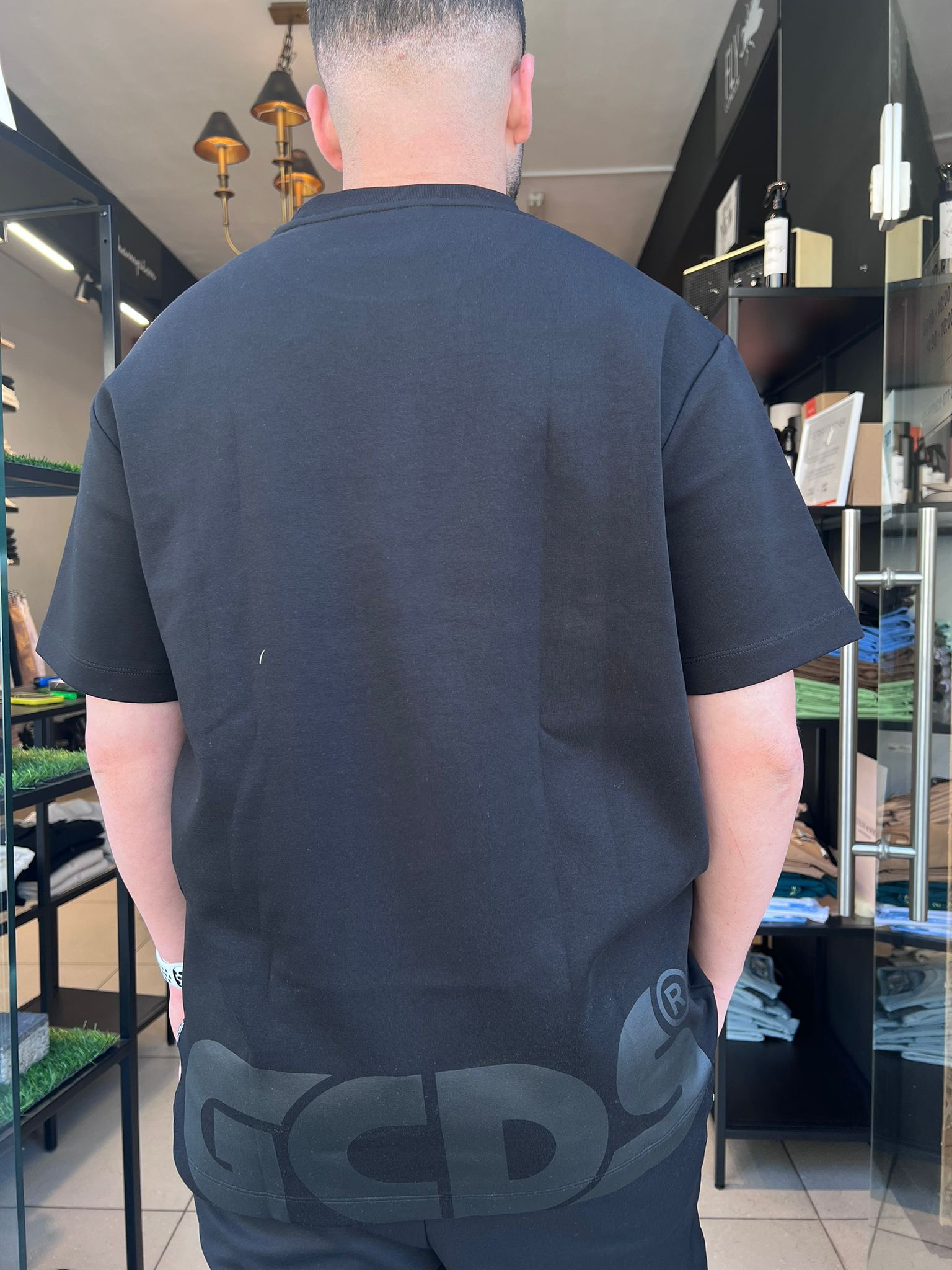 GCDS -חולצה טי אוברסייז MT19-001 שחור