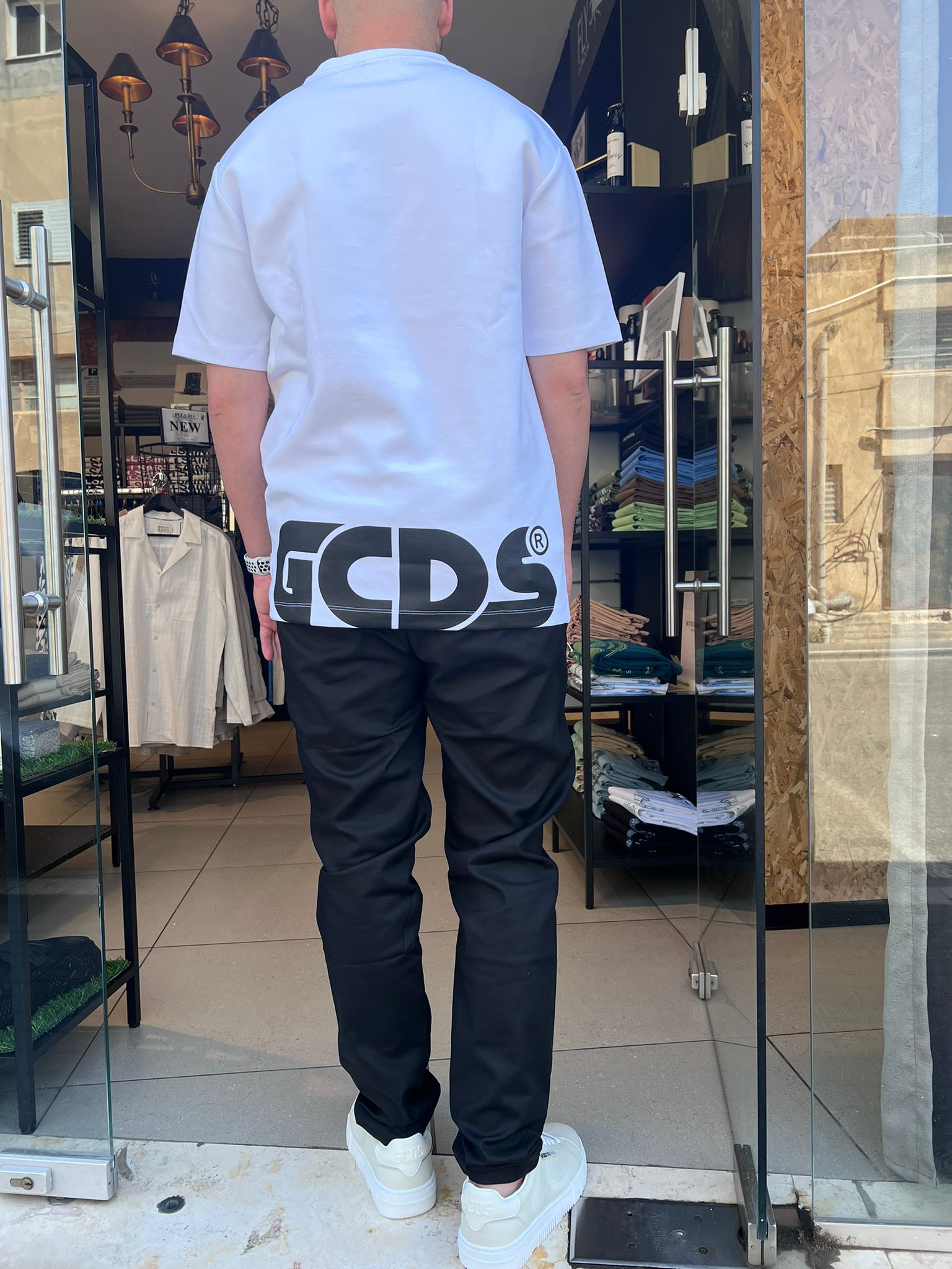 GCDS -חולצה טי אוברסייז MT19-100 לבן