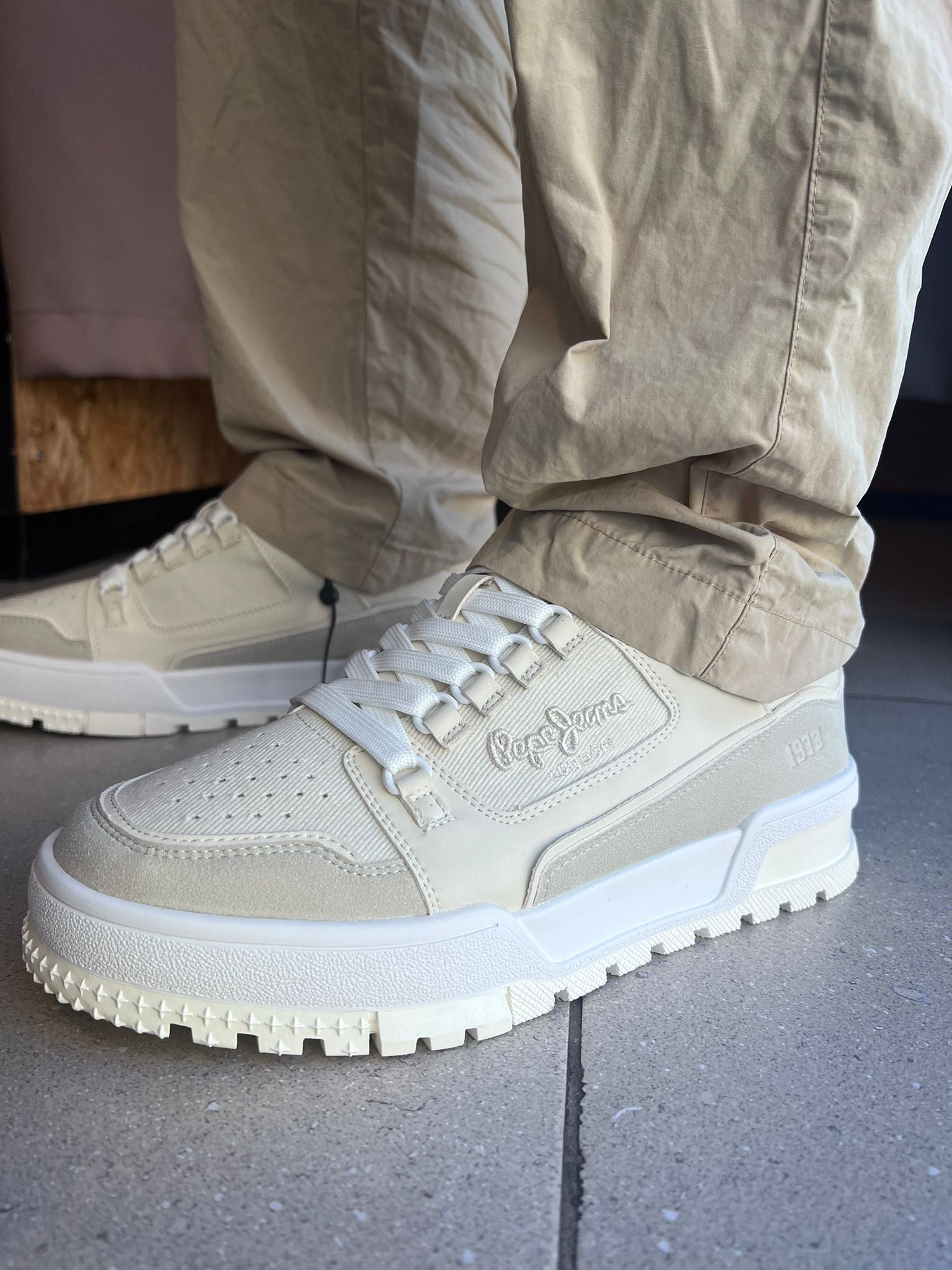 פפה ג’ינס – סניקרס  PMS00038-800 TUSCA WHITE