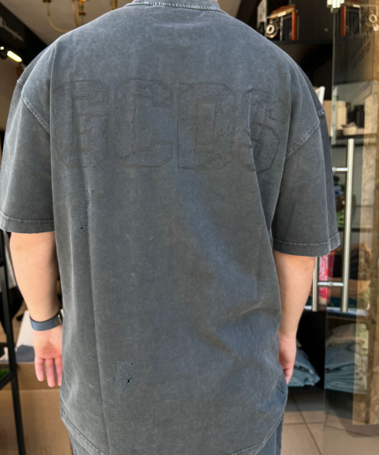 GCDS -חולצה טי אוברסייז MT03t-019 אפור