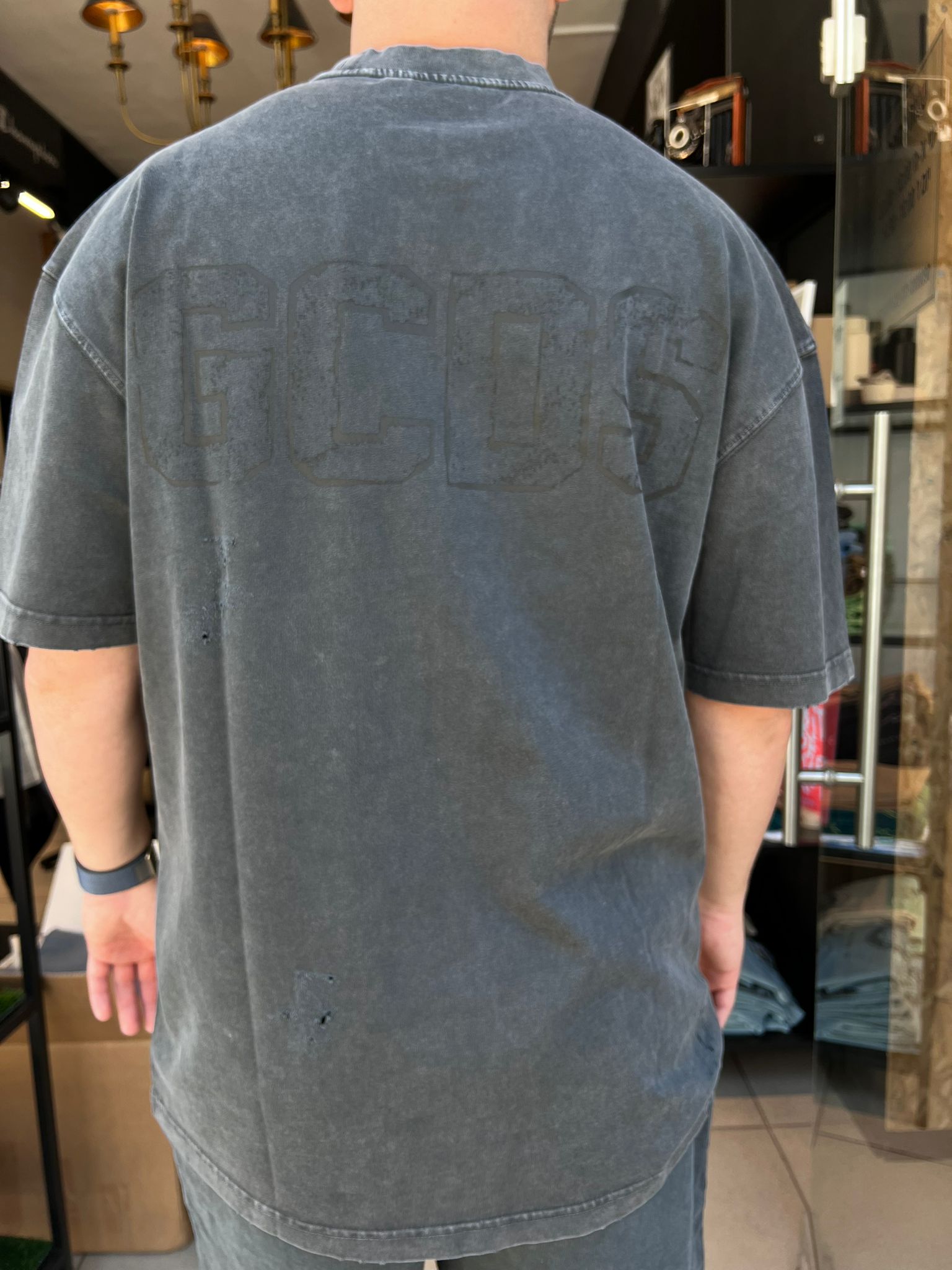 GCDS -חולצה טי אוברסייז MT03t-019 אפור