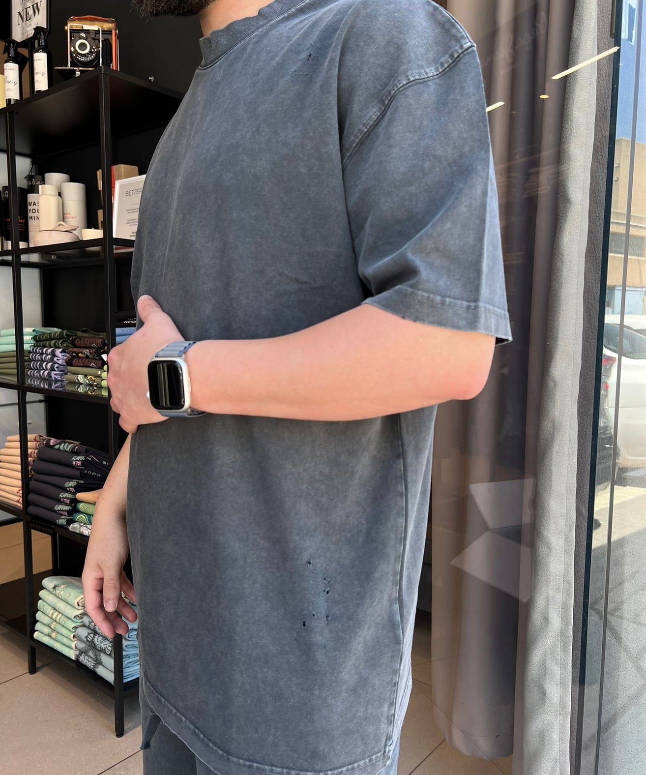 GCDS -חולצה טי אוברסייז MT03t-019 אפור