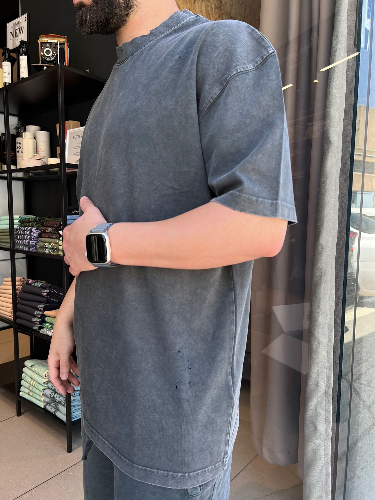 GCDS -חולצה טי אוברסייז MT03t-019 אפור