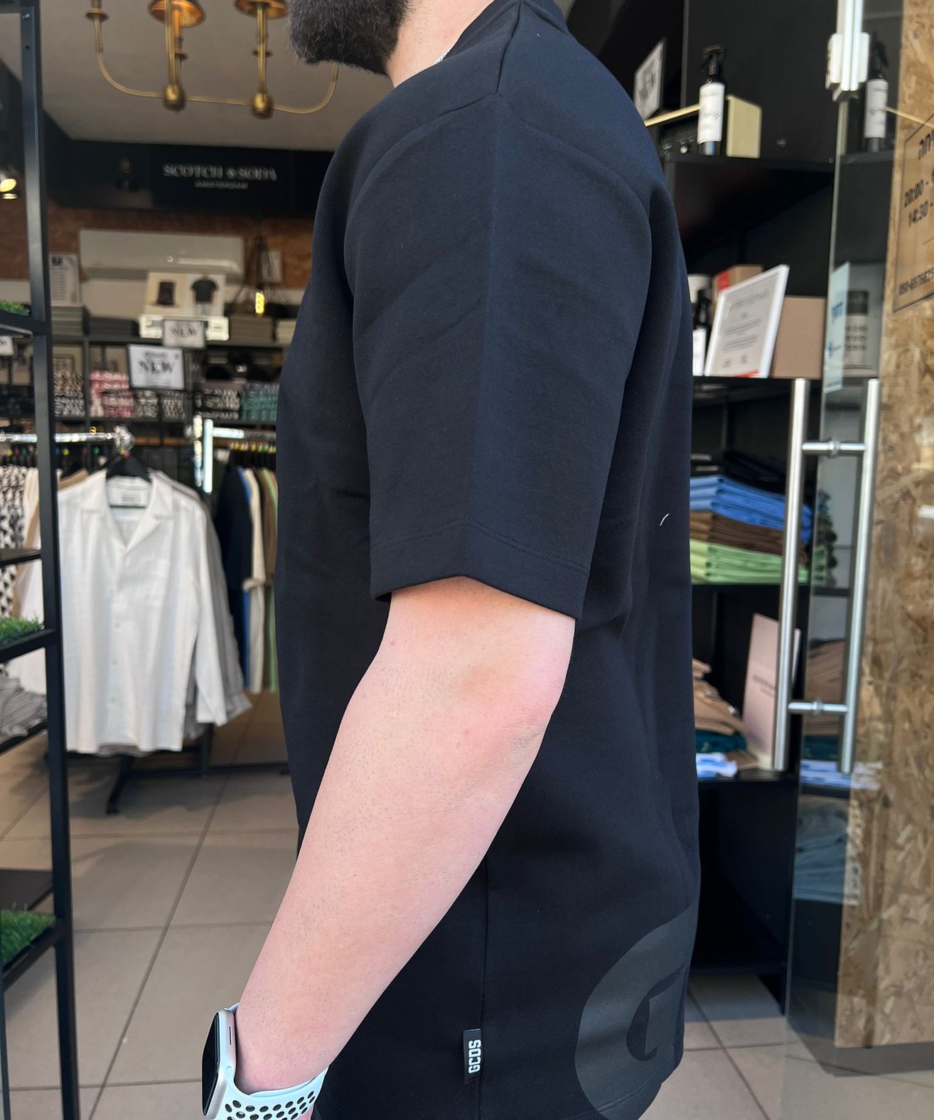 GCDS -חולצה טי אוברסייז MT19-001 שחור