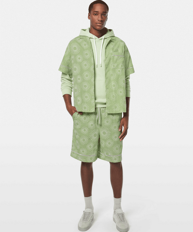 סקוץ’ אנד סודה – מכנס ברמודה פשתן רקמה ירוק בהיר