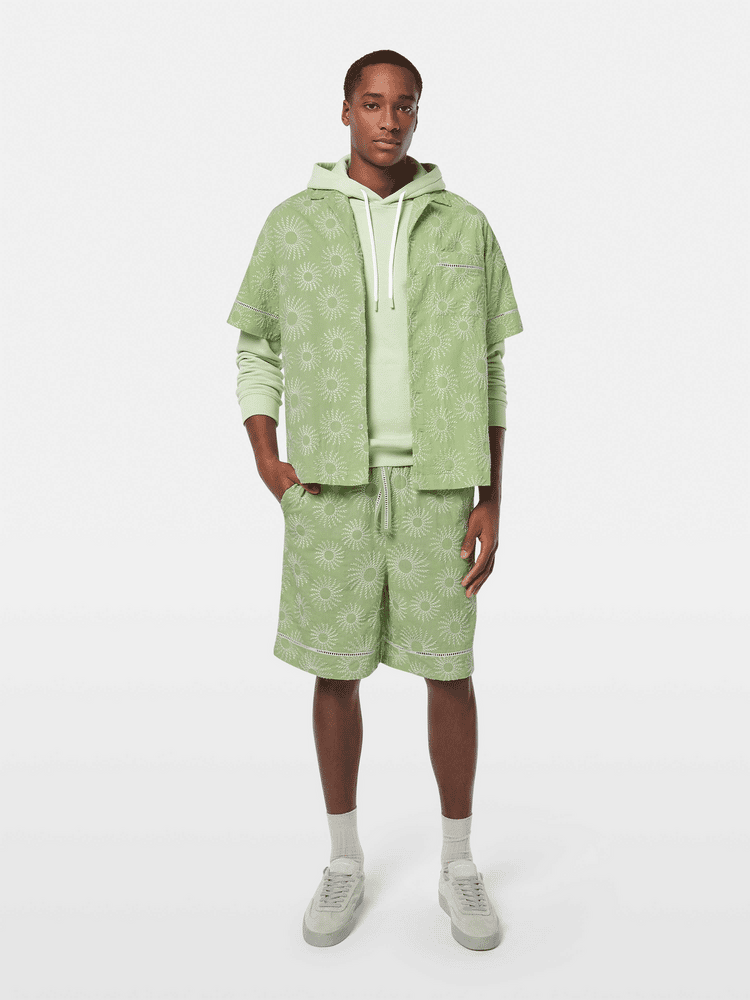 סקוץ’ אנד סודה – מכנס ברמודה פשתן רקמה ירוק בהיר