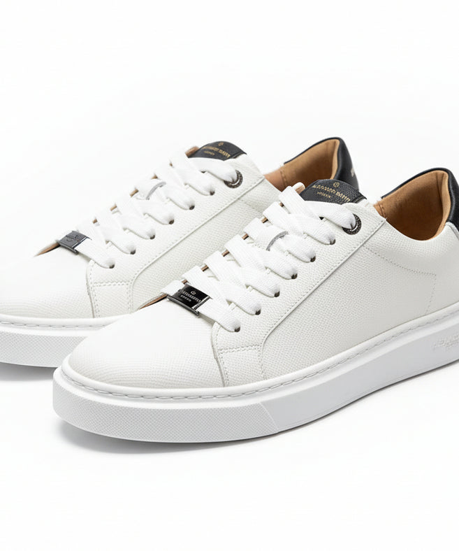 ALEXANDER SMITH - סניקרס עור LONDON MAN LDM 9066 WHITE BLACK