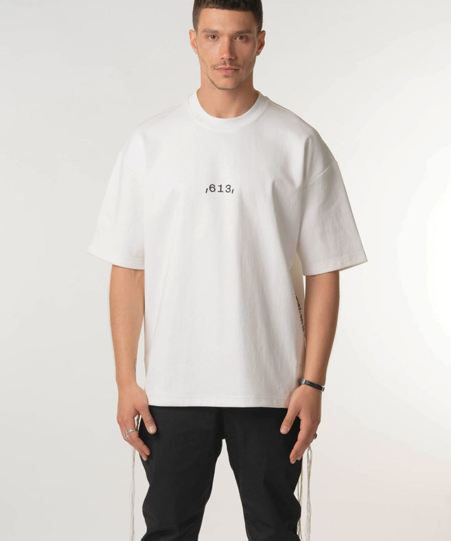 ,613, - חולצה ציצית מבד מרצרייז 613 לבן Wings of Vision