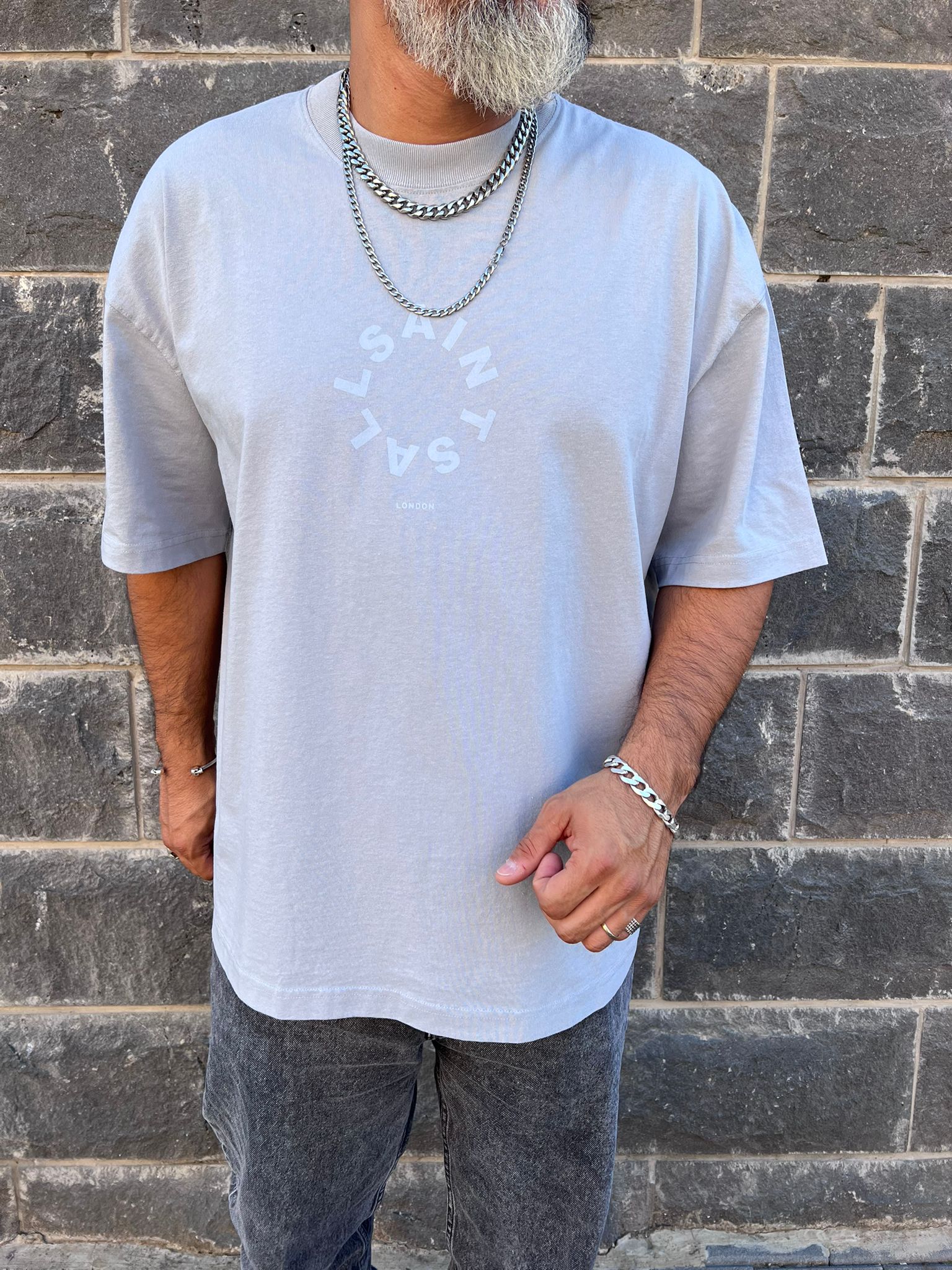 אולסיינטס - אוברסייז שרוול קצר M072PB Willow Blue