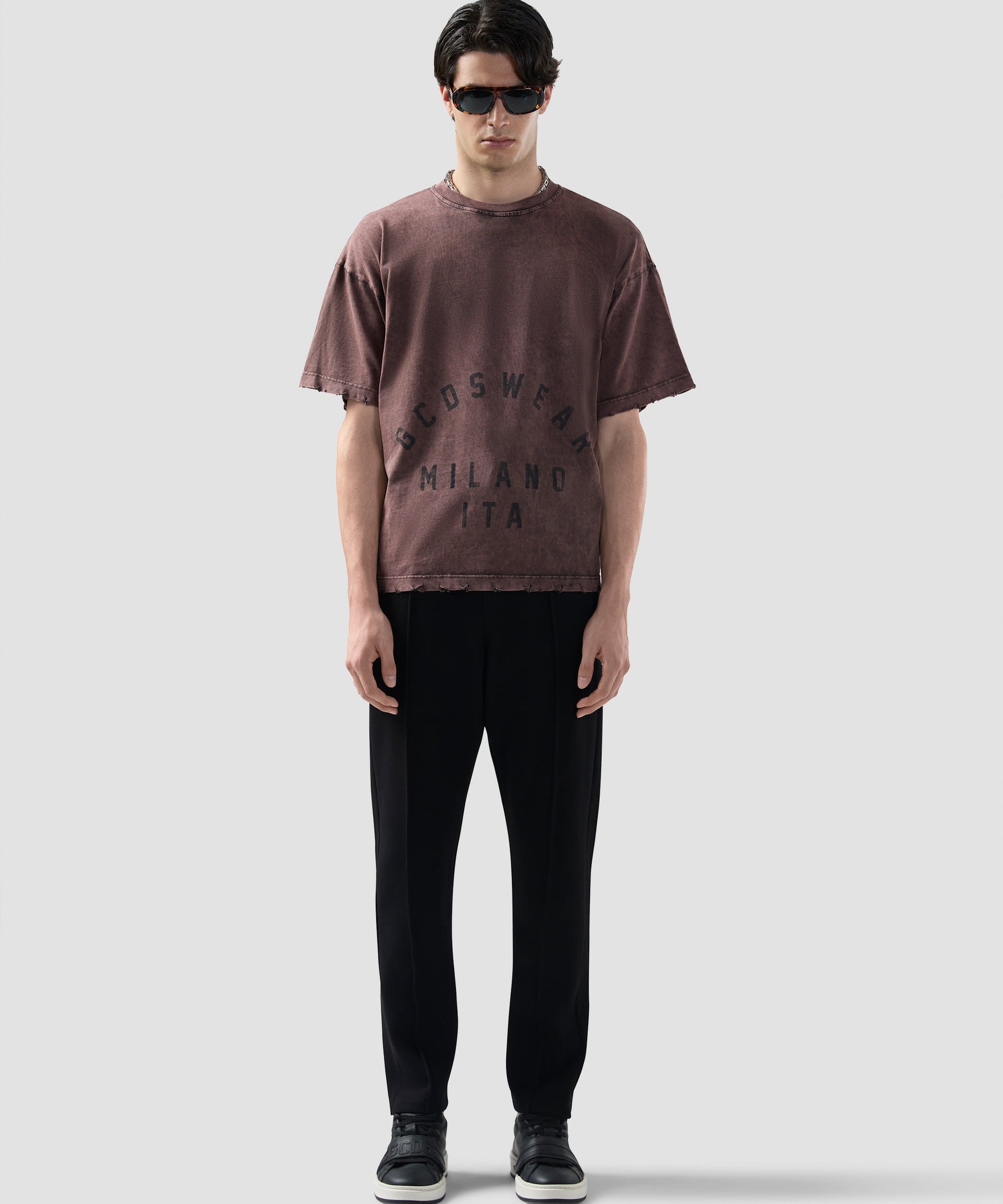 GCDS - חולצה טי אוברסייז FADED B2CM2312JF1