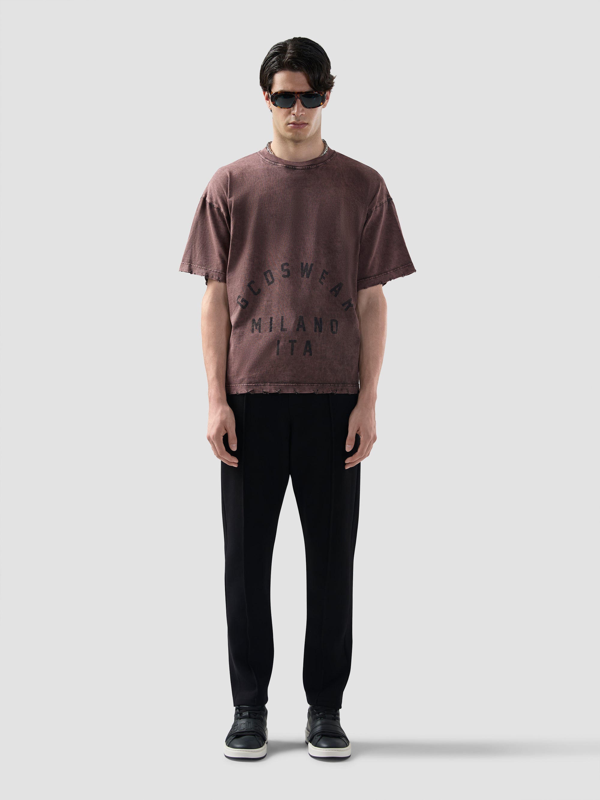 GCDS - חולצה טי אוברסייז FADED B2CM2312JF1