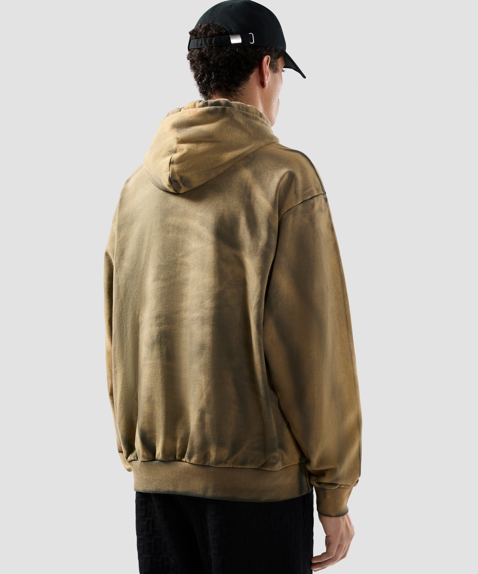 GCDS - קפוצ'ון PATCH LOGO SCLARIZED HOODIE MILITARY GREEN B2CM1911JE7-88