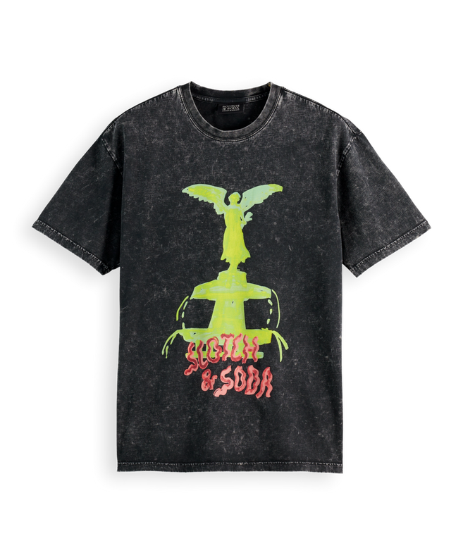 סקוץ' אנד סודה - חולצה טי שרוול קצר בצבע אפור 179952 001 SP25