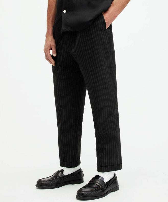 אולסיינטס - מכנסיים ארוכים פסים - ספורט אלגנט בצבע שחור