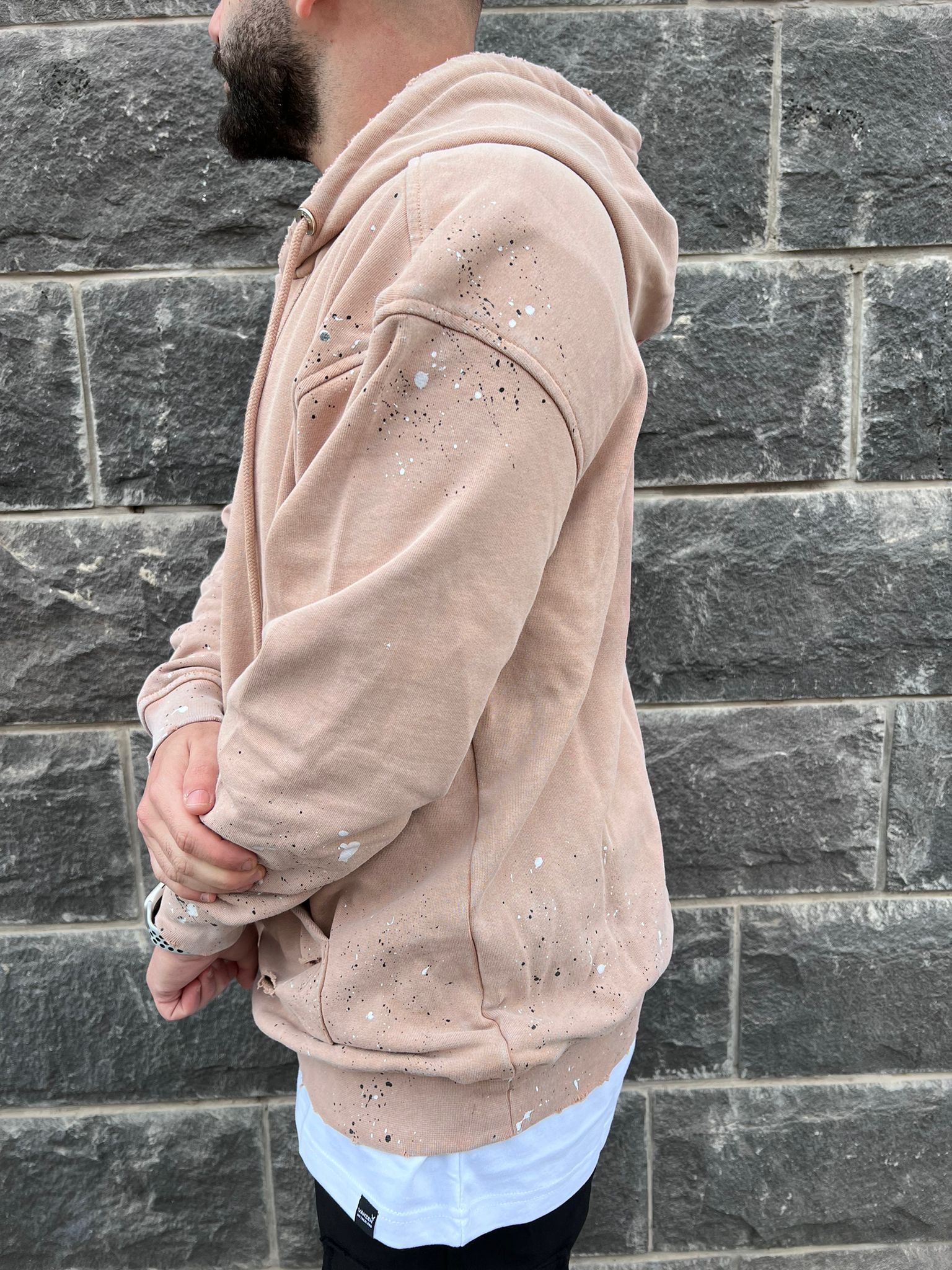 GCDS - קפוצ'יון מעוצב-MH06 100% COTTON בצבע בזי