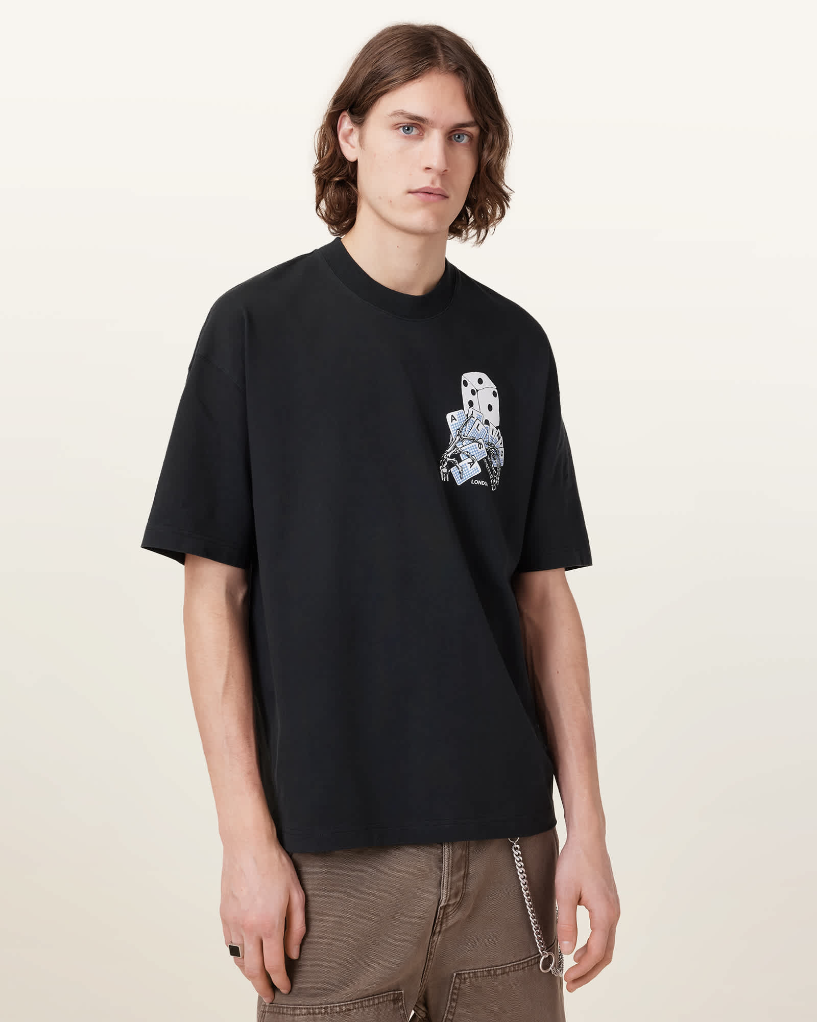 אולסיינטס - אוברסייז שרוול קצר M035PC Washed Black