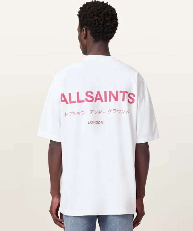 אולסיינטס - אוברסייז שרוול קצר M071PB  Ashen Whife/Pink