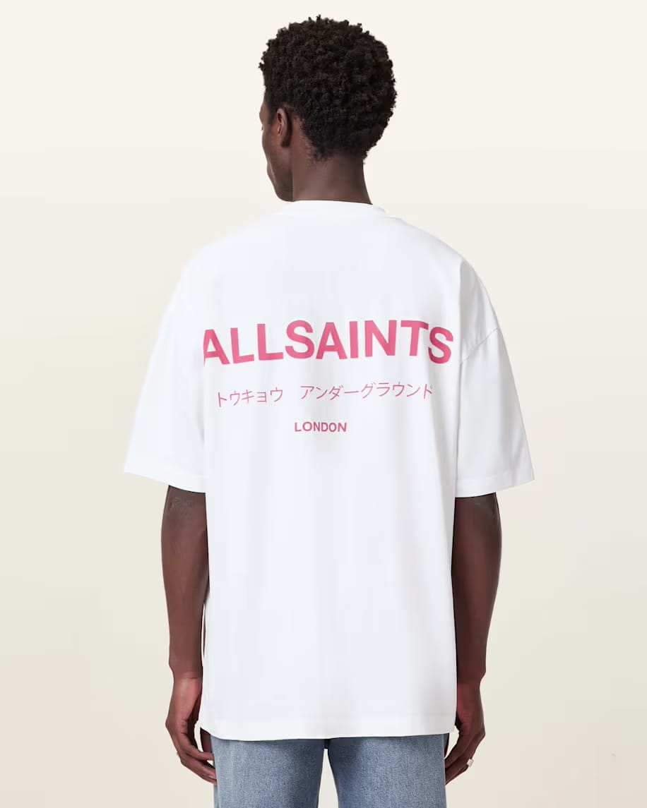 אולסיינטס - אוברסייז שרוול קצר M071PB  Ashen Whife/Pink